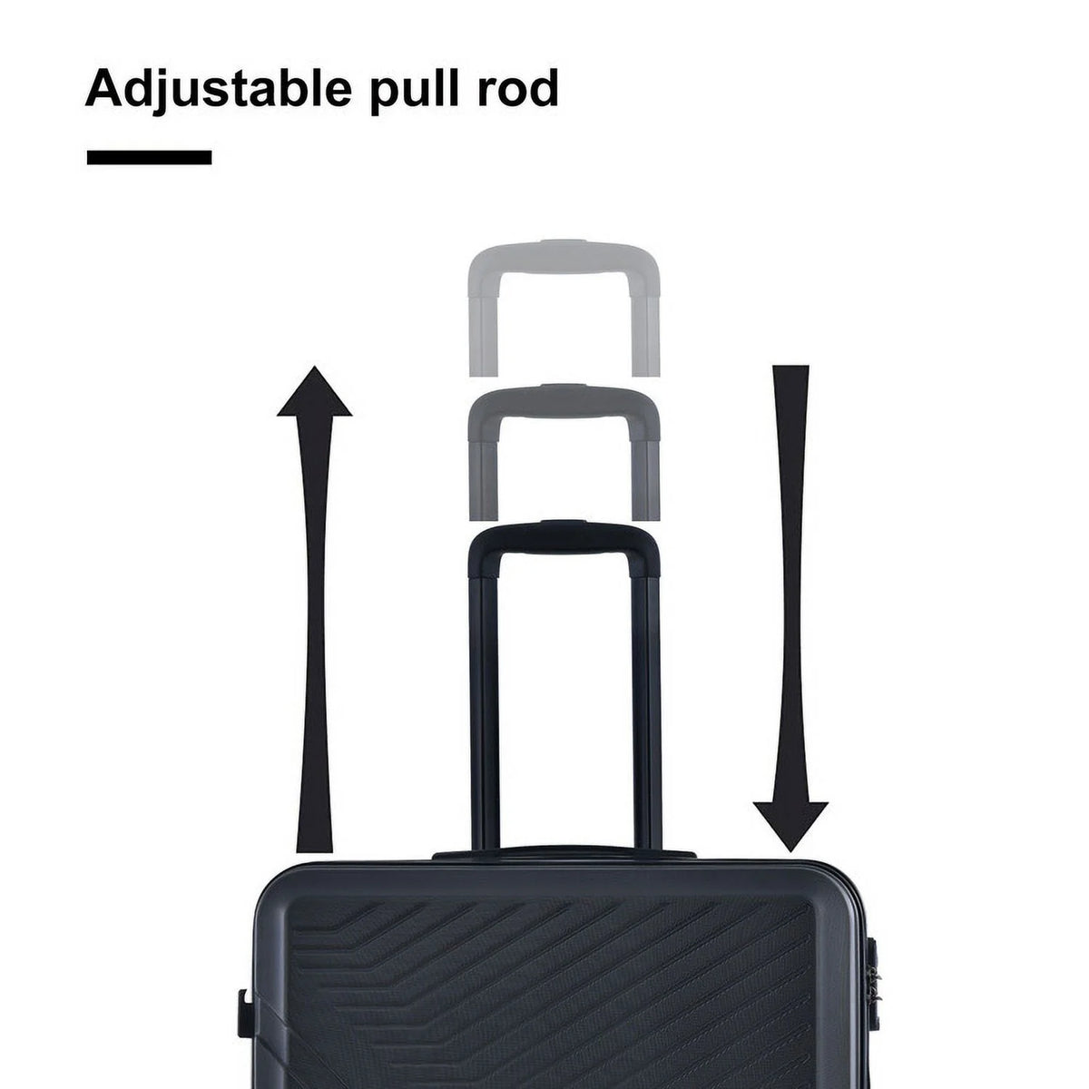 3 Piece Luggage Sets, ABS Lightweight Suitcase(20/24/28), Carry on Hard-Shell Luggage with 2 Hooks, Telescopic Handle, Spinner Wheels and TSA Lock, Yellow