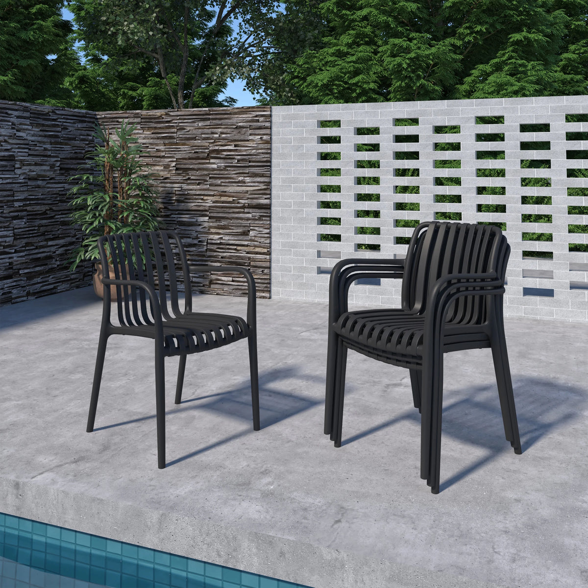 Urban Elements Perry 11-Piece Teak Finish Wood 100% FSC Patio Extendable Dining Set Black
