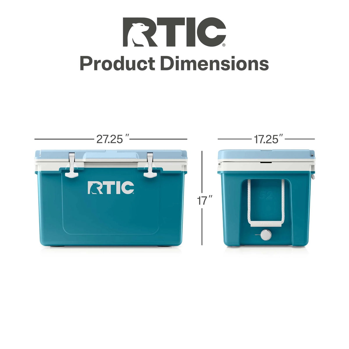 RTIC 52 QT Ultra-Light Hard-Sided Ice Chest Cooler, Fits 76 Cans, Trailblazer