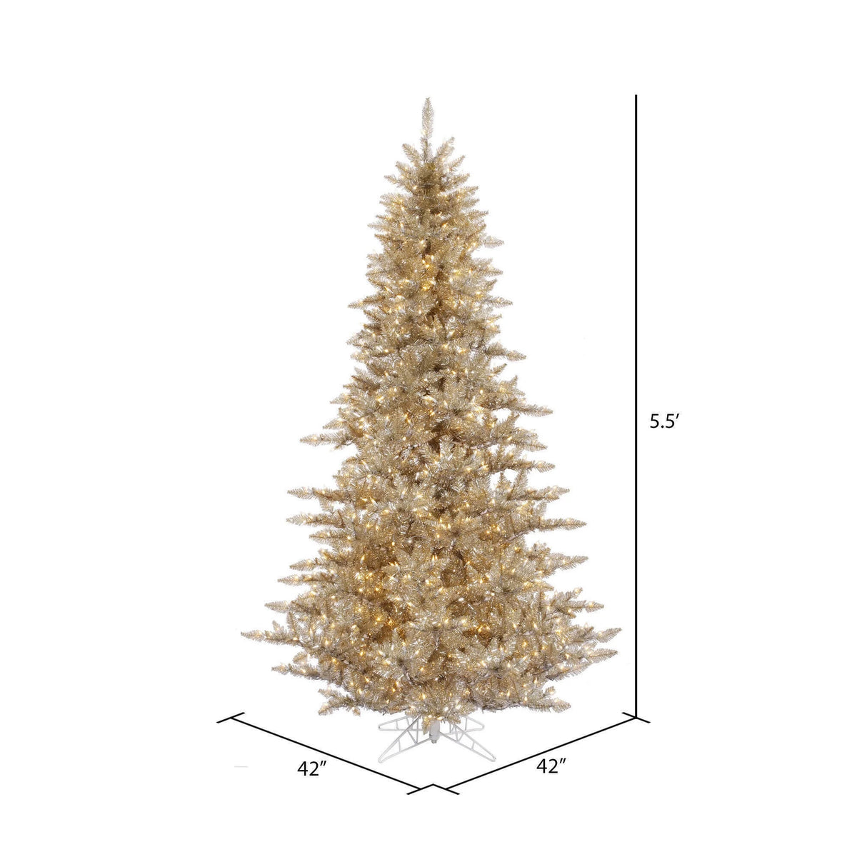 Vickerman 4.5' Champagne Fir Artificial Christmas Tree, Warm White Dura-lit LED Lights