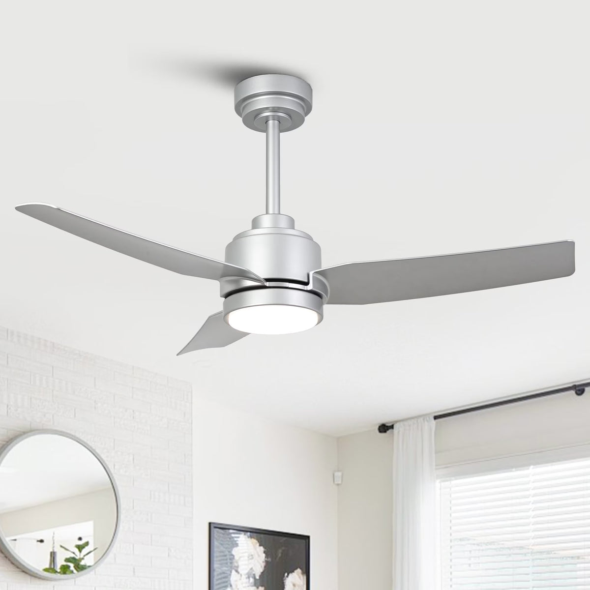 42" Modern Gold Dimmable Ceiling Fan DC Motor Indoor 3-blade LED Ceiling Fan with Remote