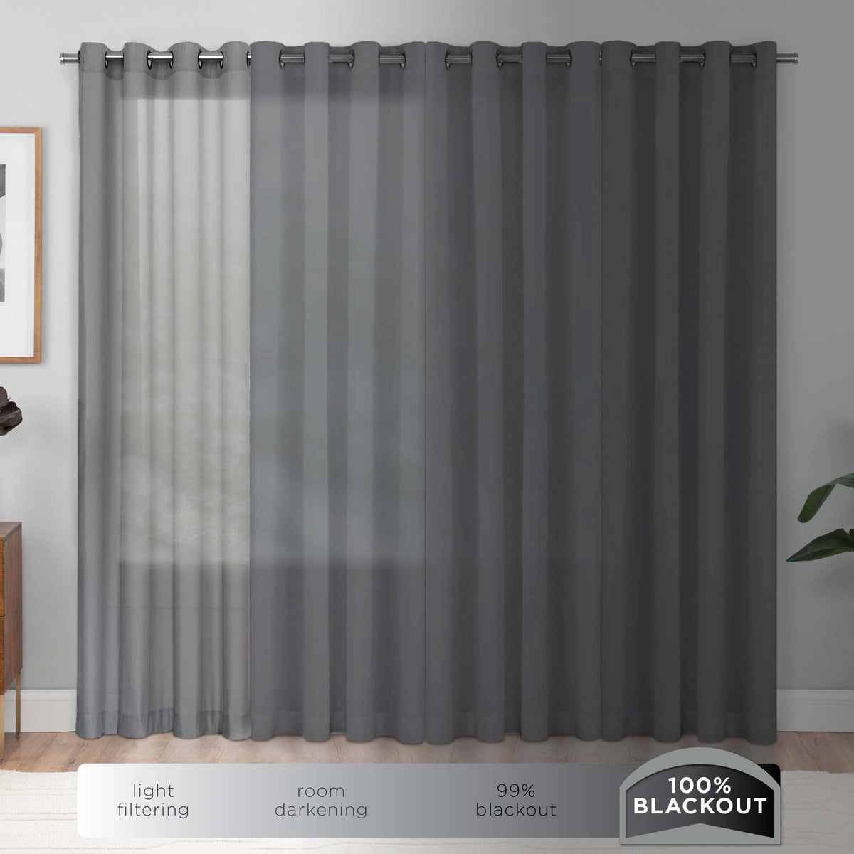 Mainstays Navy Blue Blackout Rod Pocket Panel Curtain, 50 in x 63 in