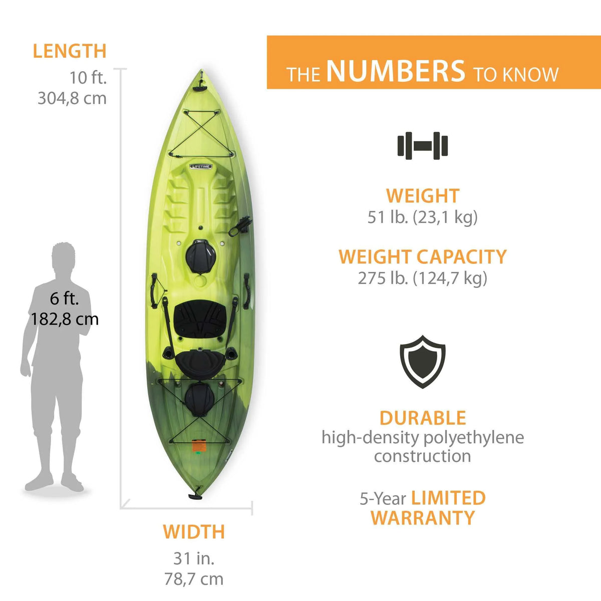 Lifetime Tamarack Angler 10 ft. Fishing Kayak, Volcano Fusion (91340)