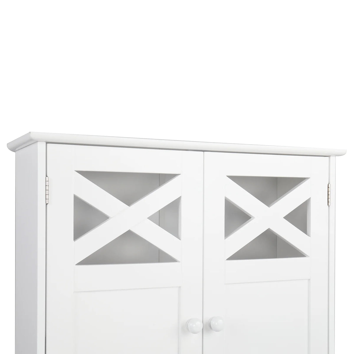 Ktaxon Over the Toilet Storage, Bathroom Storage Cabinet Organizer  with Adjustable Shelf Double Doors, White