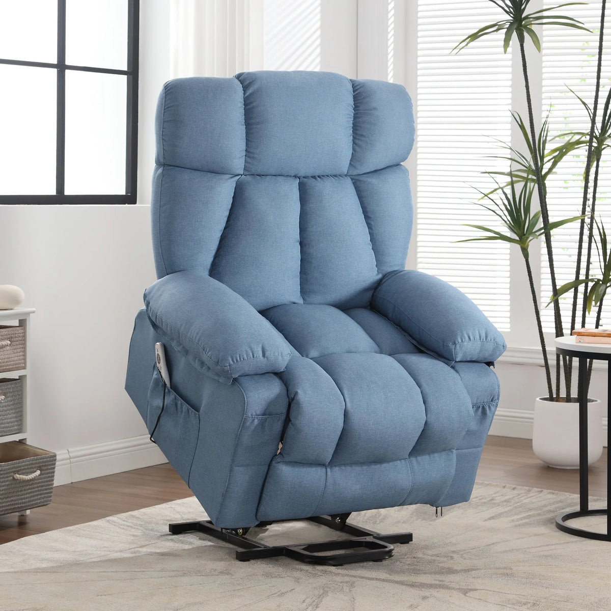 JONPONY Power Lift Recliner Chair Recliners for Elderly with Heat and Massage Recliner Chair for Living Room with Infinite Position and Side Pocket,USB Charge Port,Brown