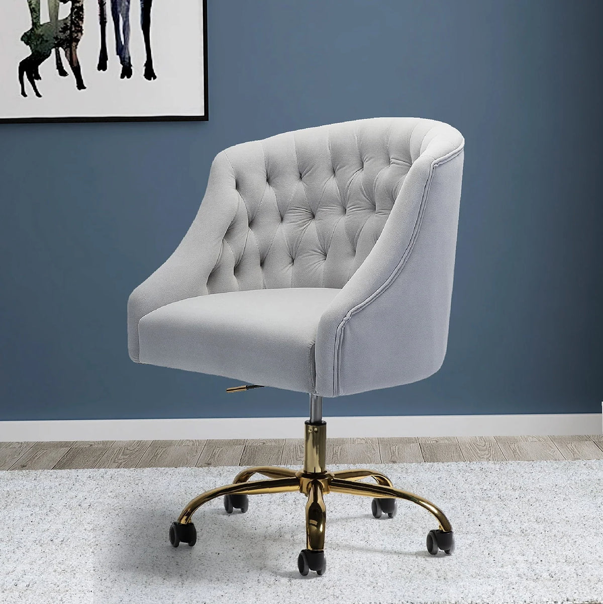 14 Karat Home Lydia 15 in Task Chairs with Swivel, 250 lbs, Pink