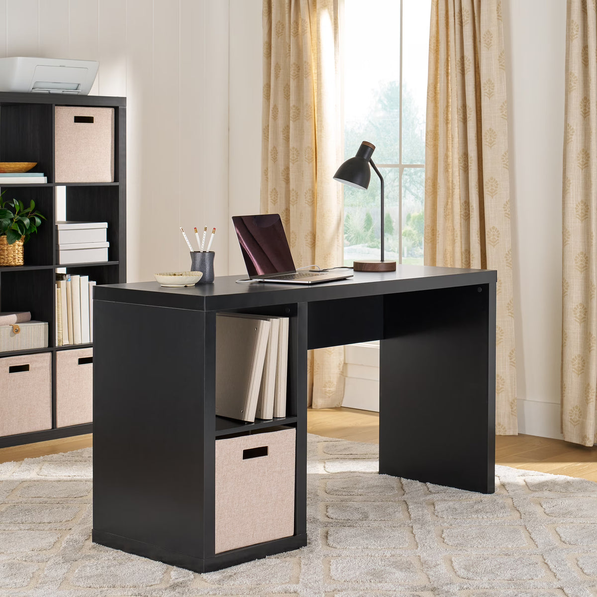 Better Homes & Gardens Cube Storage Office Desk, White Texture