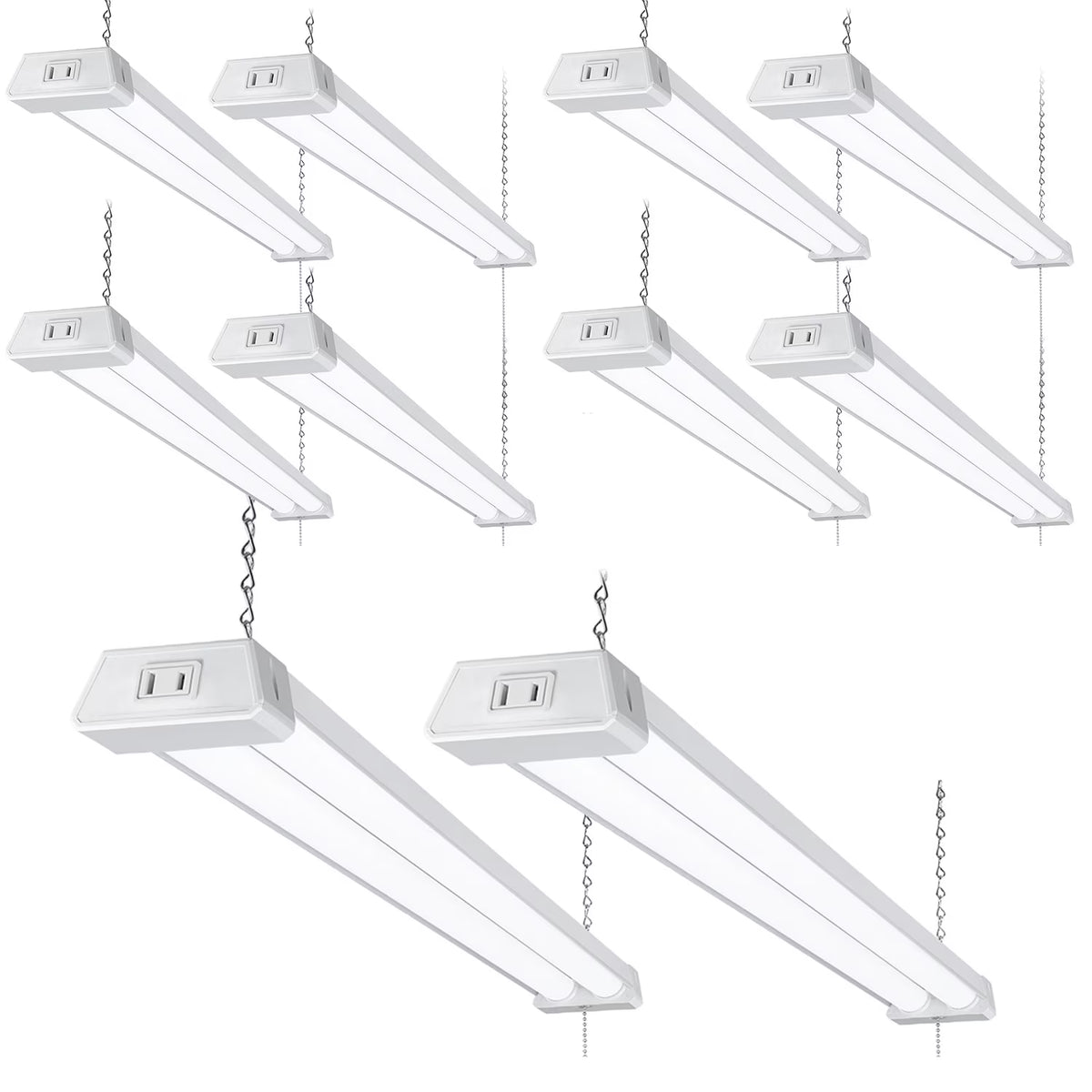 10 Pack Linkable LED Shop Light 4ft, 5000K Daylight, LED Shop Light for Garage