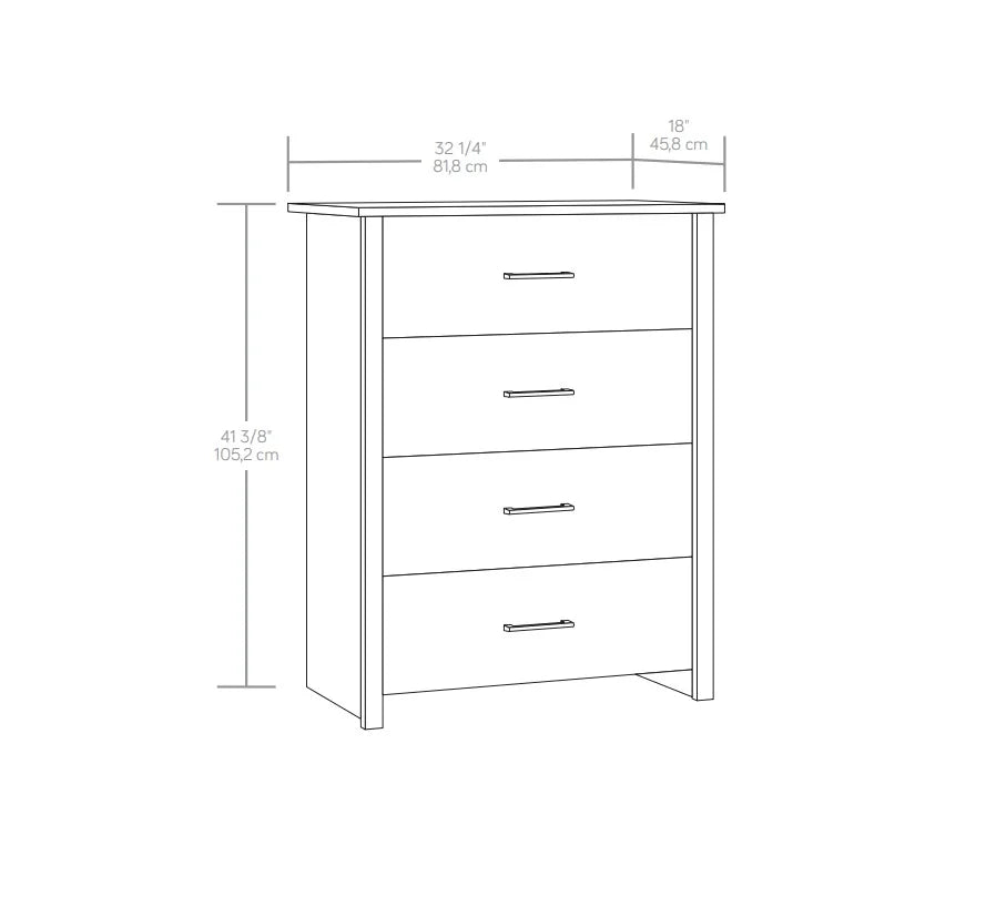 Mainstays Hillside 4-Drawer Dresser, Charcoal Finish