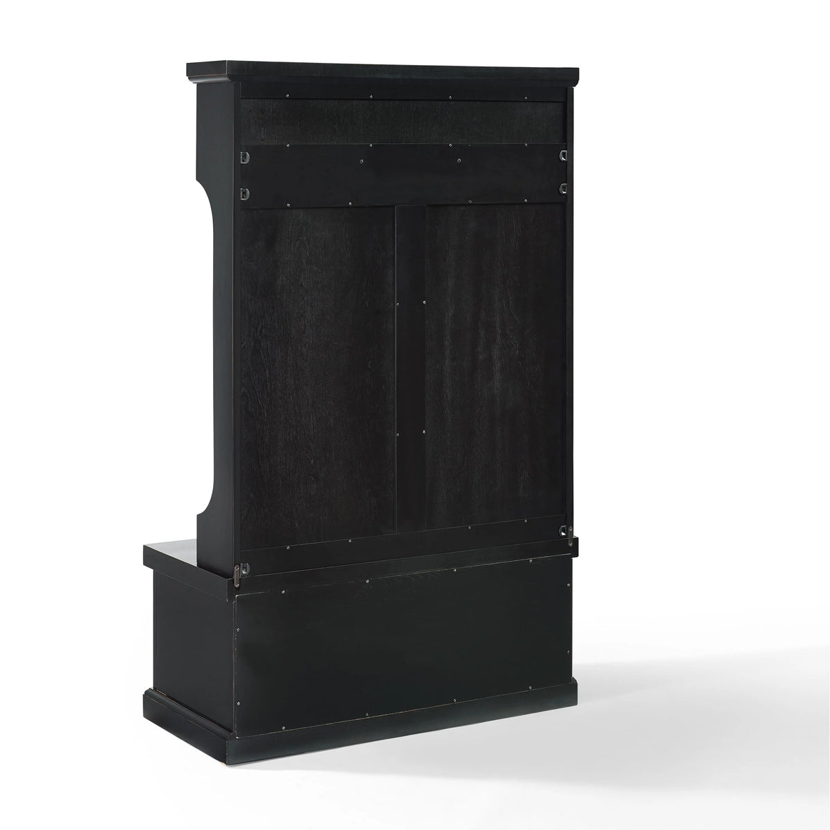 Crosley Furniture Seaside Wood Hall Tree in Distressed  Black