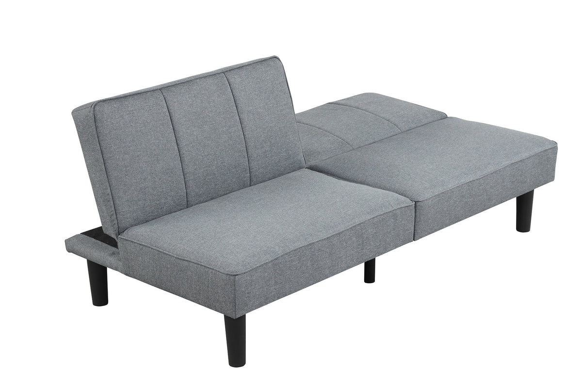 Mainstays 66" Studio Futon, Gray Linen Upholstery