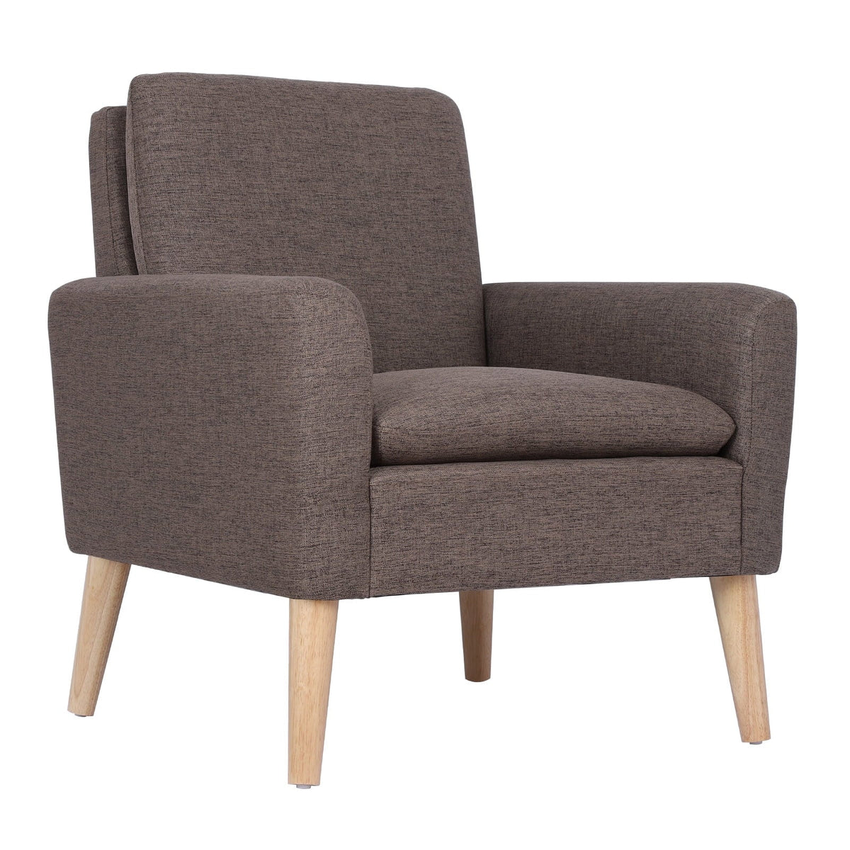 Dazone Modern Accent Fabric Chair Single Sofa Comfy Upholstered Arm Chair Living Room Yellow