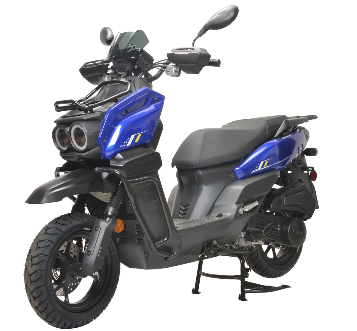 HHH Tank 150 Moped Gas Scooter 150cc Motorcycle Automatic Adult Bike with 12" Aluminum Wheels-White