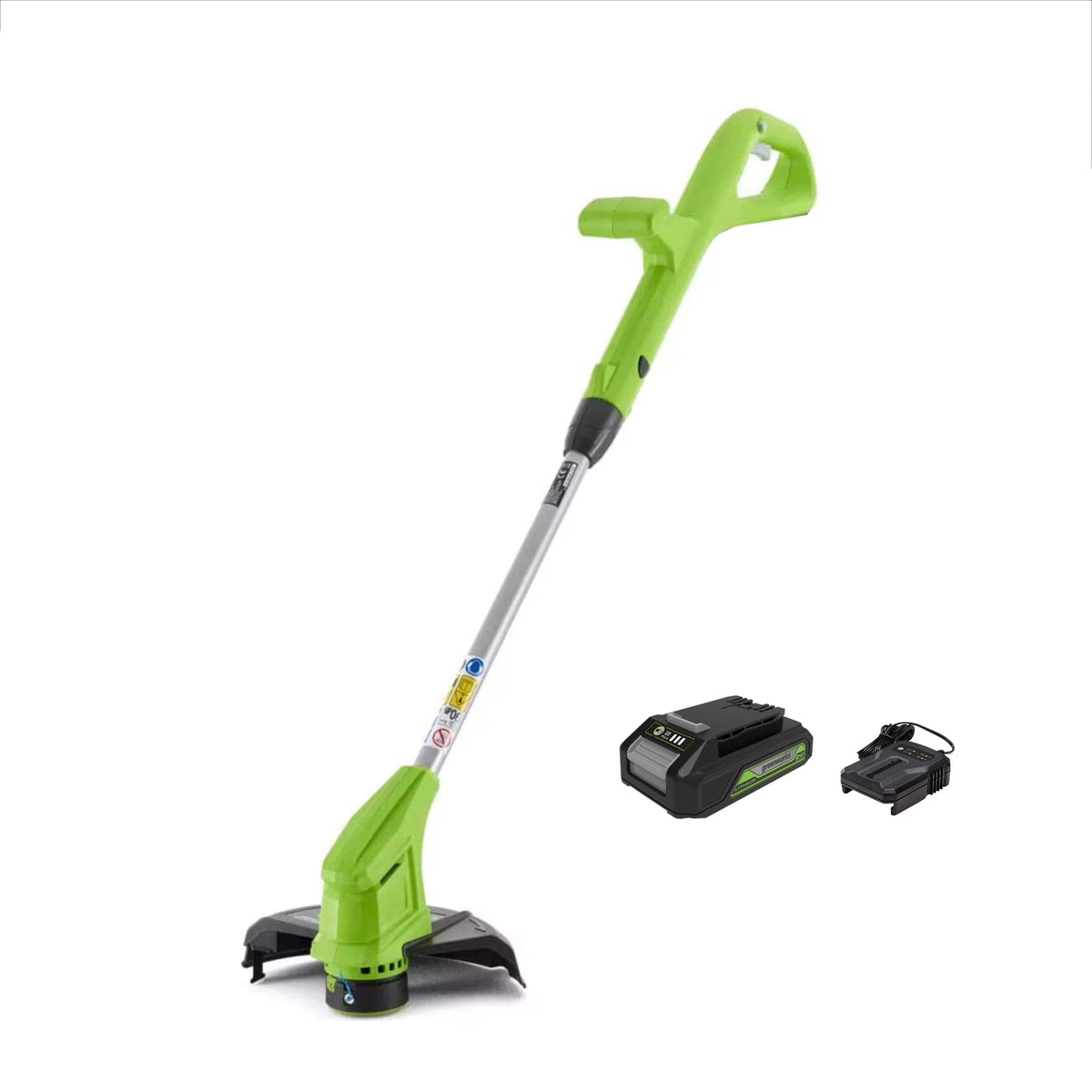 Greenworks 24V 10-inch String Trimmer with 2.0 Ah Battery and Charger, 2101902