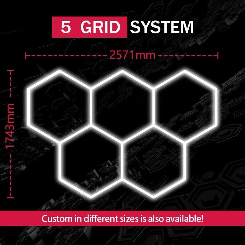 Led Hexagon Ceiling Workshop Lights Luxury Led Garage Gym Hexagonal Light 6500K
