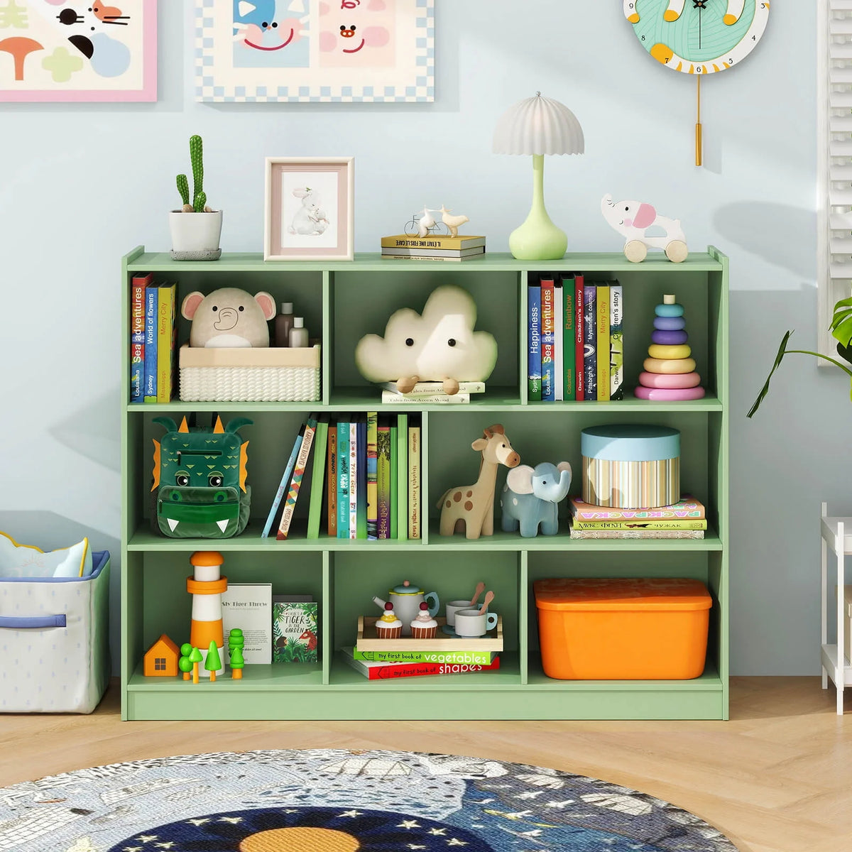 Costway 3-tier Open Bookcase 8-Cube Floor Standing Storage Shelves Display Cabinet White