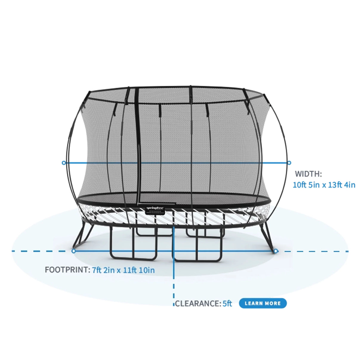 Springfree 8 x 13 ft Large Oval Trampoline w/ Safety Net & SoftEdge Mat