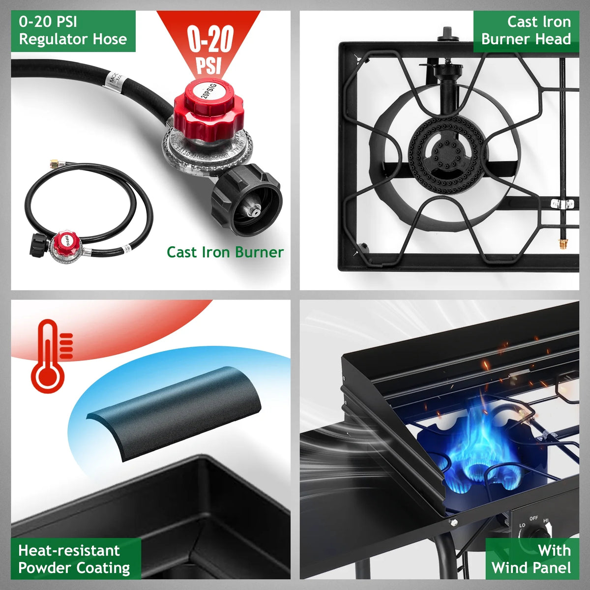 Ktaxon 2 Burner 150000 BTU Cooker Outdoor Camping Picnic Stove Stand BBQ Grill