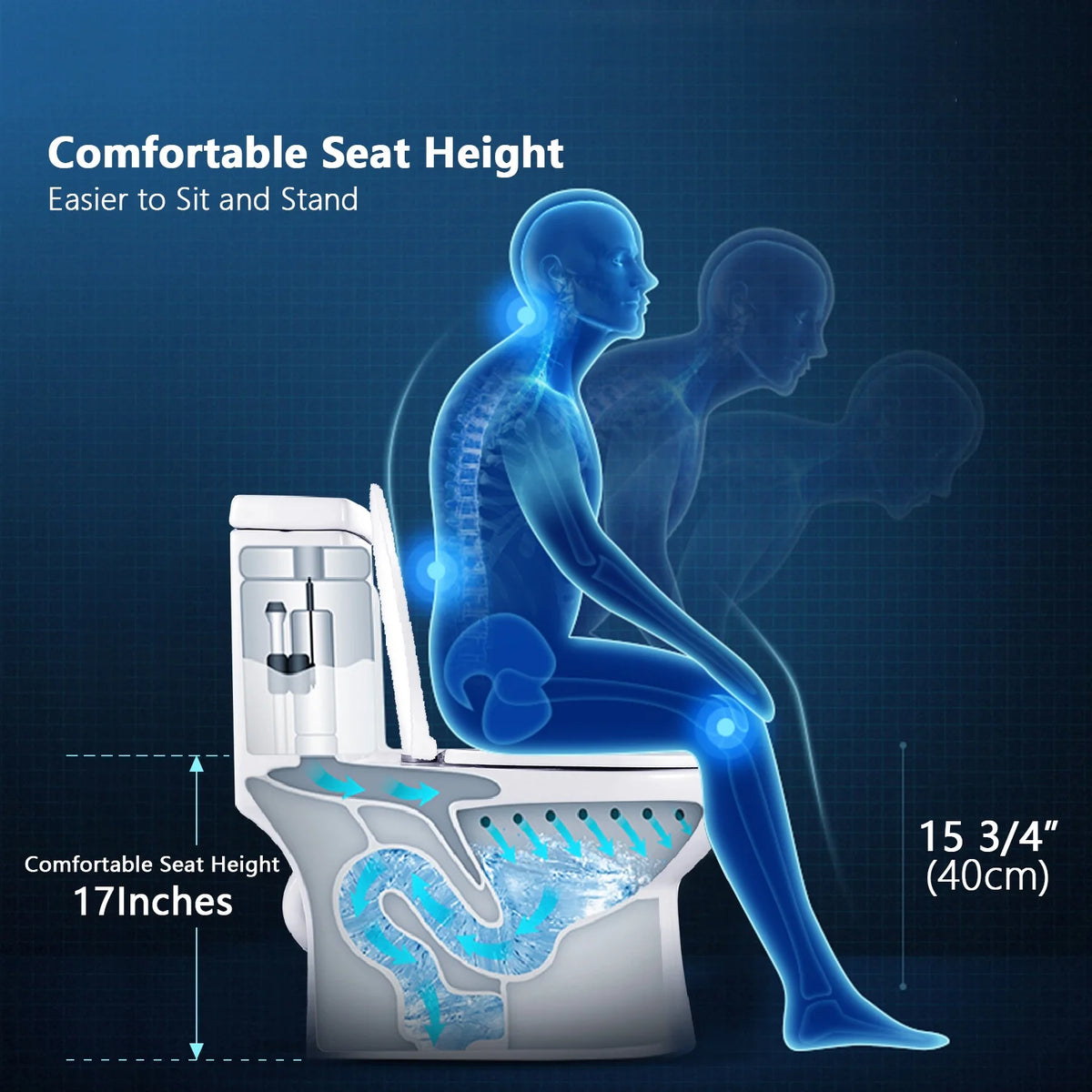 DeerValley Ally 10 in. Rough in Size 1-Piece 0.8/1.28 GPF Dual Flush Elongated Toilet in White, Seat Included