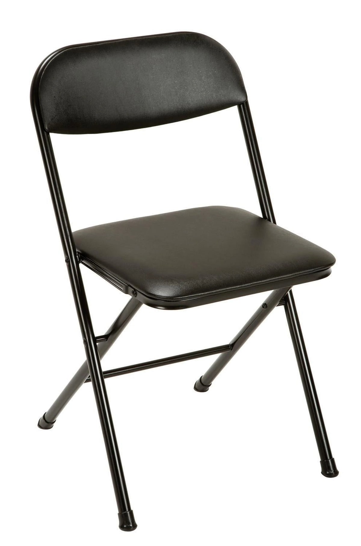 COSCO 5-Piece Folding Set with Card Table and 4 Vinyl Padded Chairs, Black