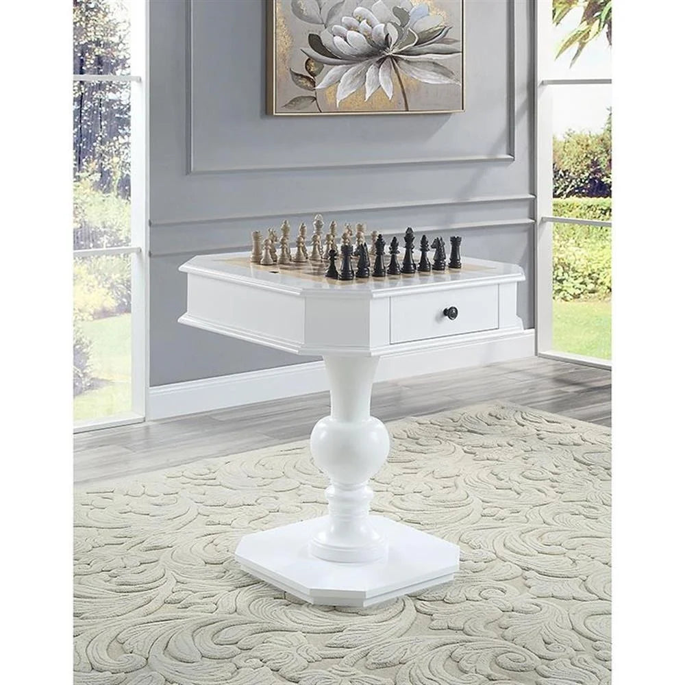 Pemberly Row Contemporary 2-Drawer Wooden Game Table in Black