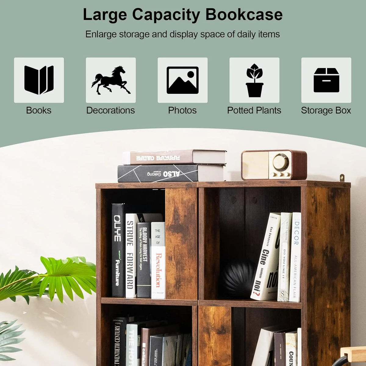 3 Cube Bookcase Set of 2, Modern Bookshelf w/Cubical Storage Shelves, Wood Bookshelves & Bookcases, Small Book Shelf for Bedroom, Living Room, Home Office (White)