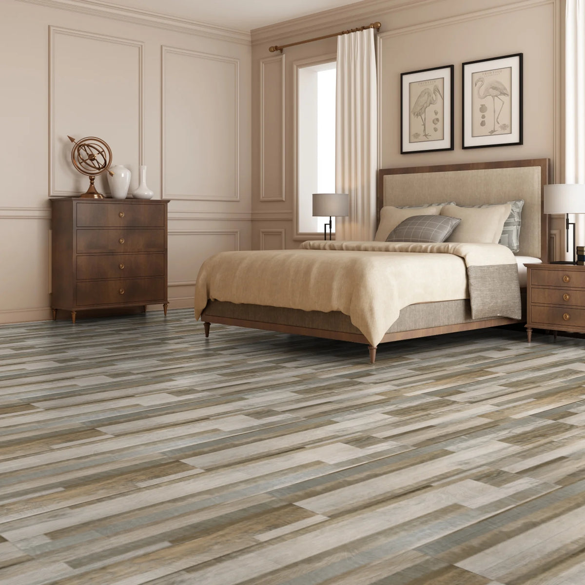 Self-adhesive 6" x 36" x 0.05" Luxury Vinyl Plank(36 pack)