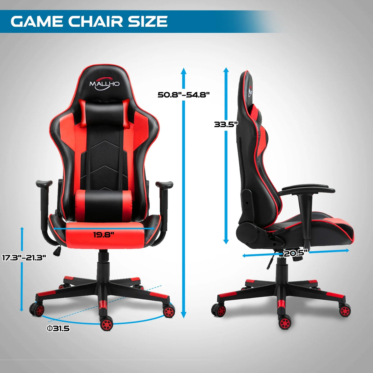 Polar Aurora Gaming Chair Computer Racing Style Video Chairs with Headrest Lumbar Support