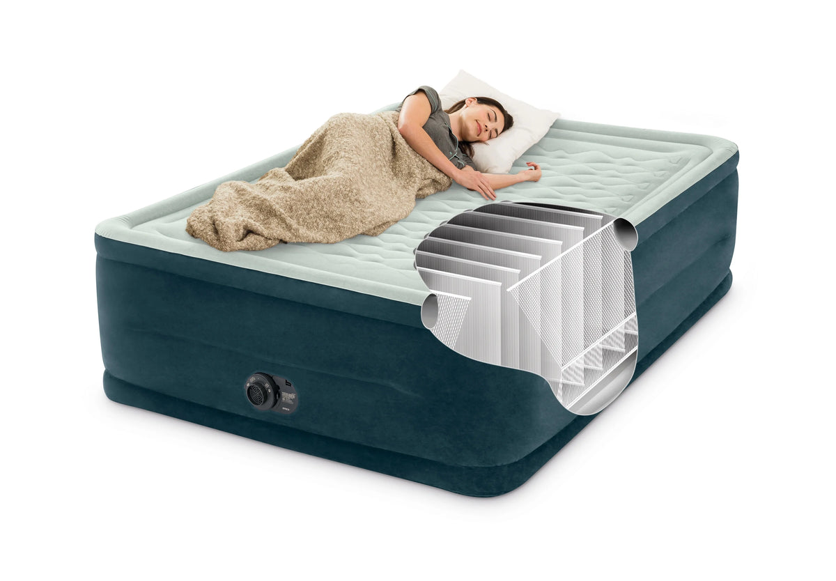 24" Dream Lux Pillow Top Dura-Beam Airbed Mattress with Internal Pump - Queen