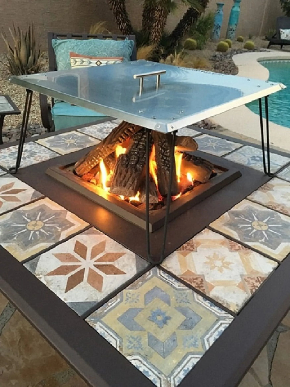 Heat Warden Fire Pit Heat Deflector in Stainless Steel