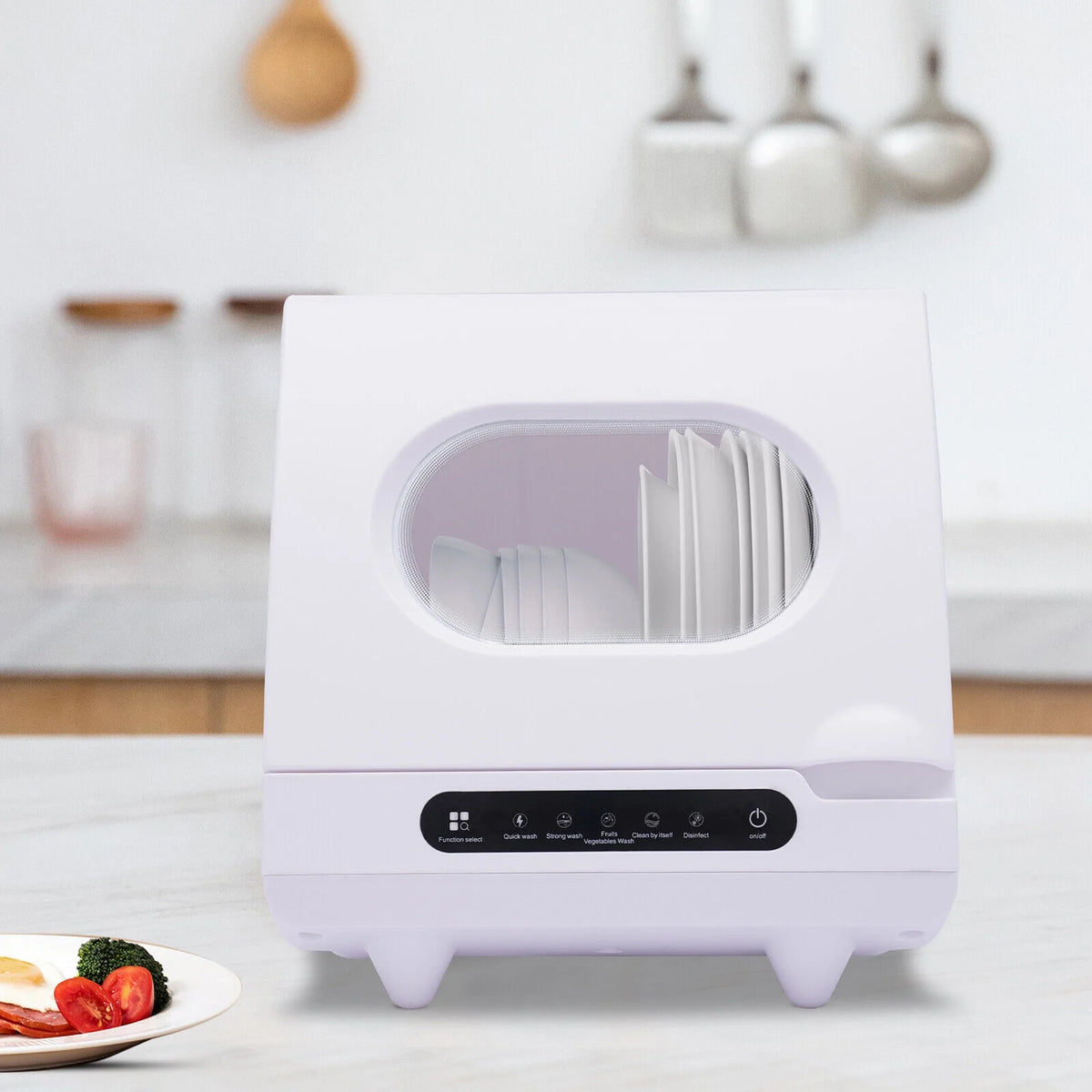FETCOI Portable Countertop Portable Countertop Dishwasher Compact Dishwasher 5 Programs