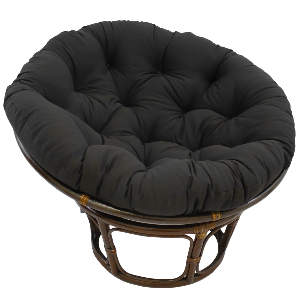 International Caravan 42-Inch Rattan Papasan Chair with Solid Twill Cushion-Color:Grape
