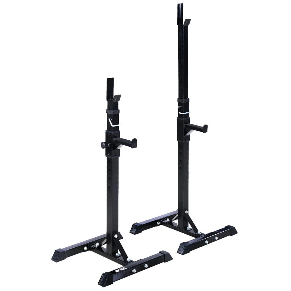Ktaxon Pair of Standard Solid Barbell Bench Adjustable Steel Squat Rack Stands for Gym Workout Exercise