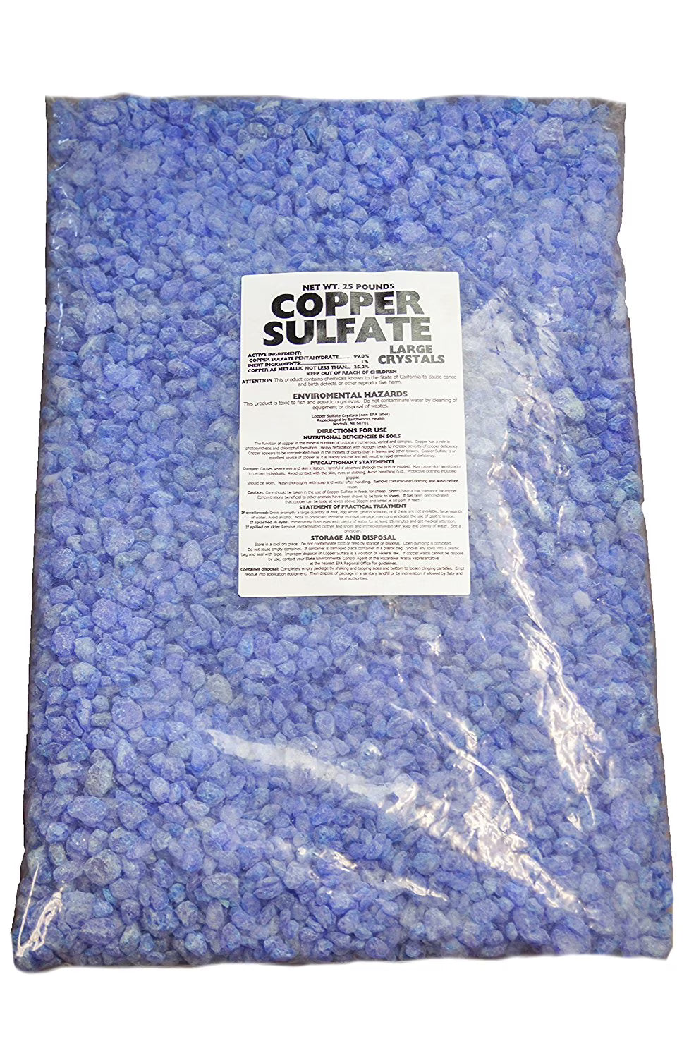 Copper Sulfate Fine Crystals - 25Lb bag