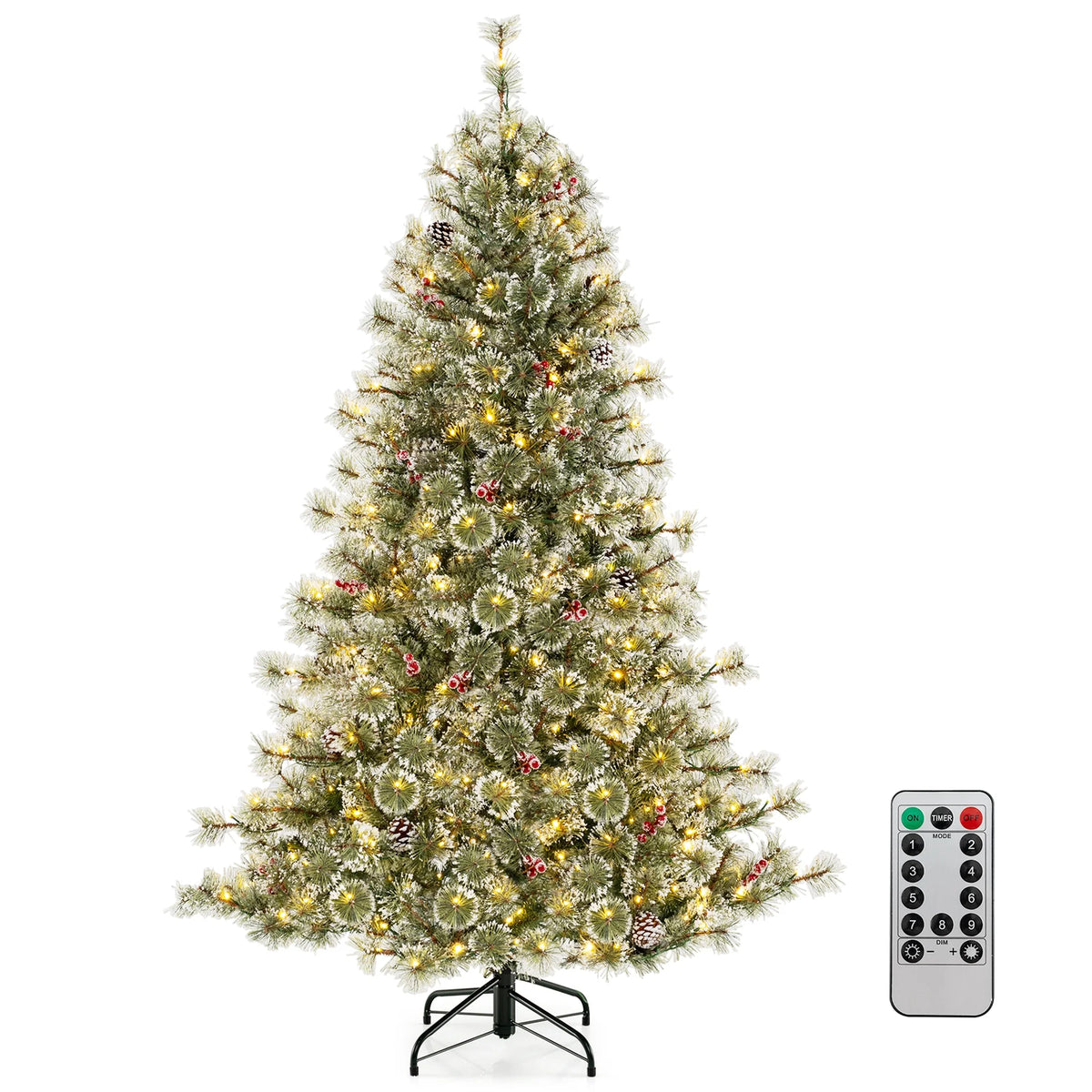 Costway 9 FT Artificial Christmas Tree with  360?�� Quick Power Connector 1714 Pine Needles