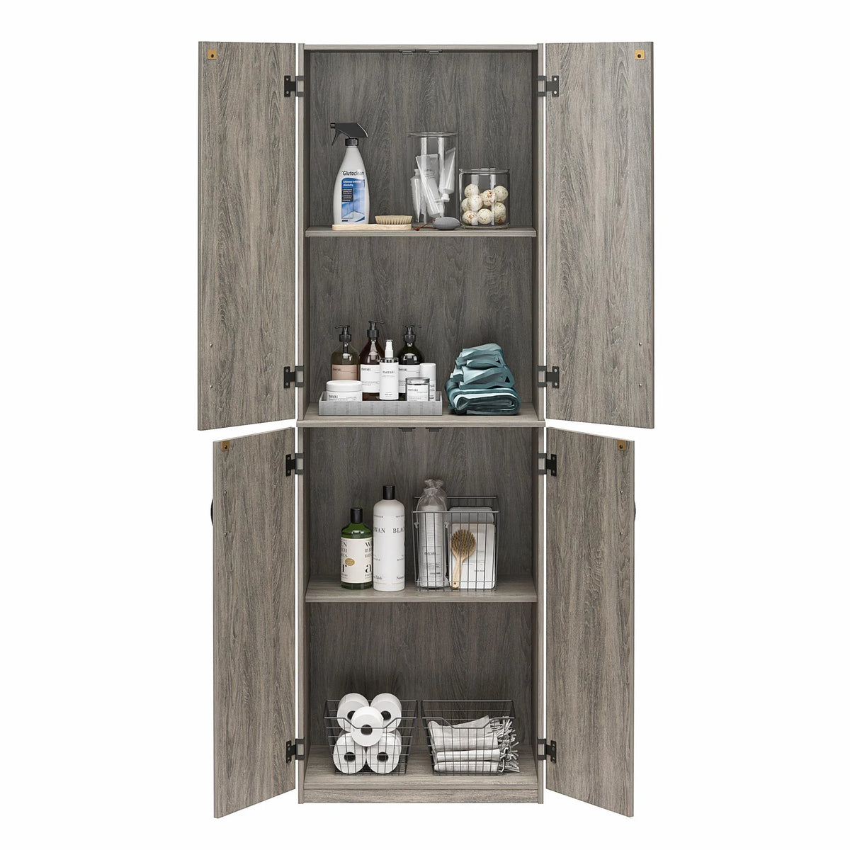 Mainstays 72" 4-Door Storage Cabinet, Espresso