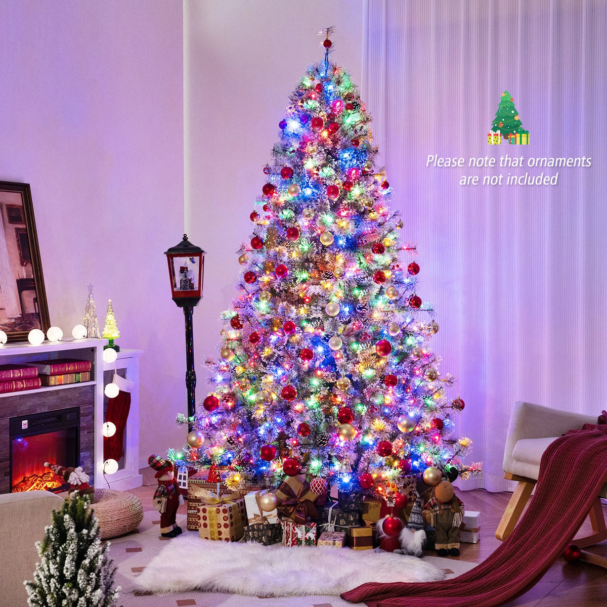 Costway 9 FT Artificial Christmas Tree with  360?�� Quick Power Connector 1714 Pine Needles
