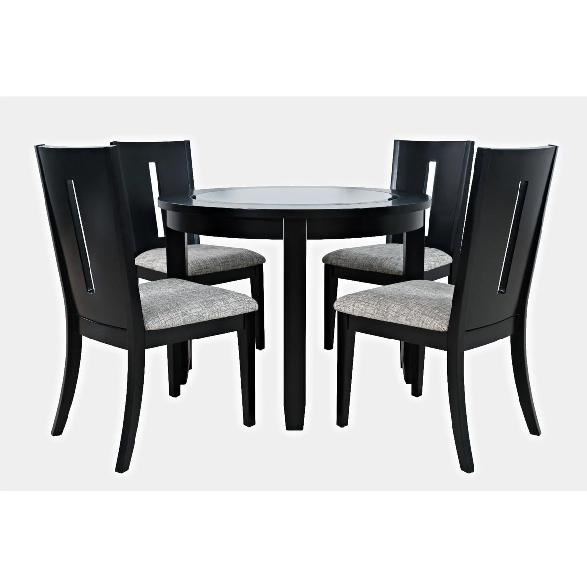 Jofran Urban Icon Contemporary 42" Round Five-Piece Dining Set with Upholstered Chairs