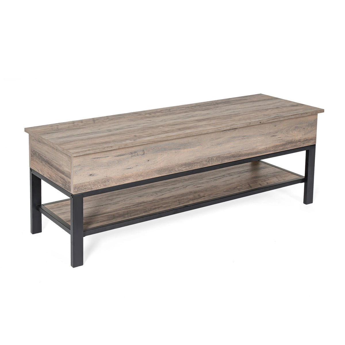HBCY Creations Farmhouse Entryway Bench, Rustic Oak