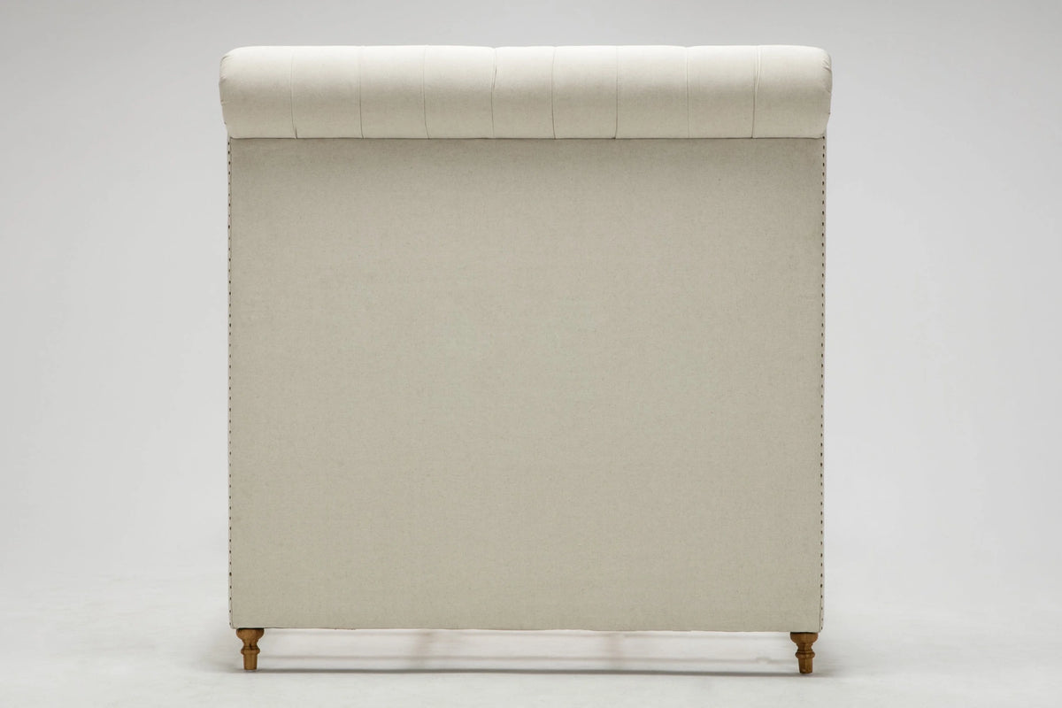 Manhattan Comfort Empire Fabric Upholstered Queen Bed Frame in Cream