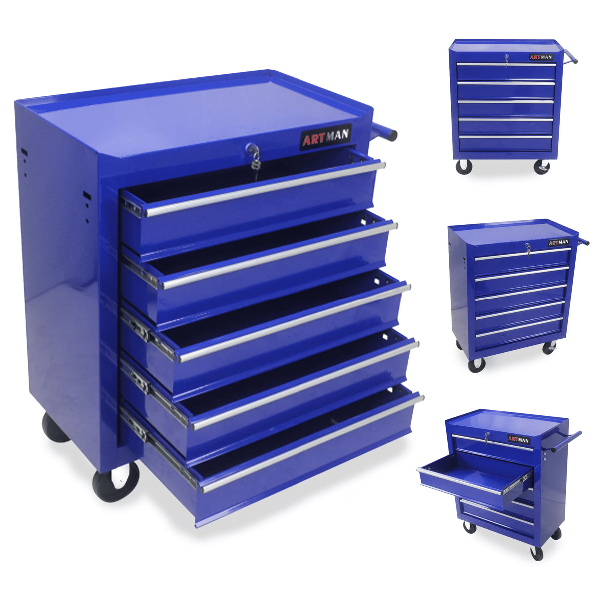 ARTMAN 5 Drawer Rolling Tool Chest, Tool Storage Cabinet  with Wheels and Drawers for Garage Warehouse
