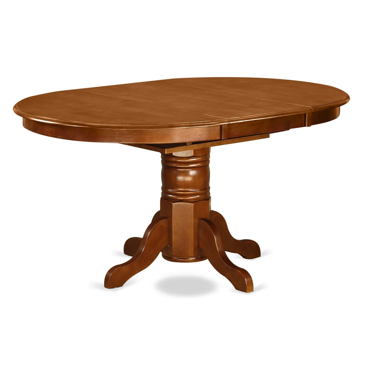 East West Furniture 7 Piece Dining Set Consist of an Oval Dining Room Table and 6 Kitchen Chairs, Saddle Brown (Seats Options) AVPO7-SBR-C