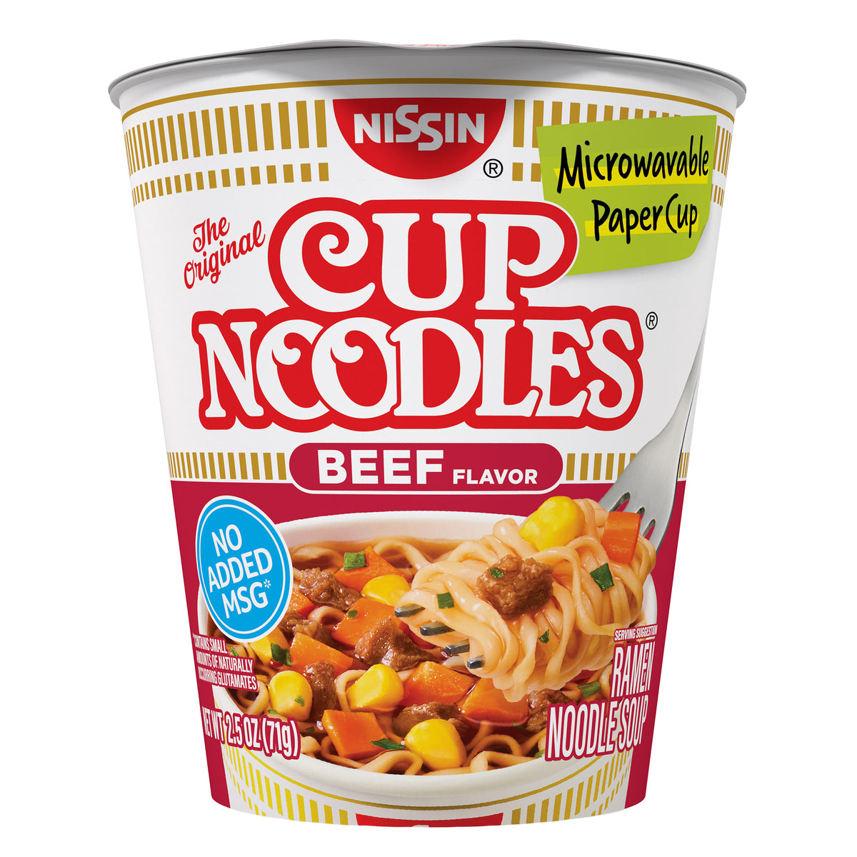 Nissin Cup Noodles, Beef, 2.5 oz, 24-count