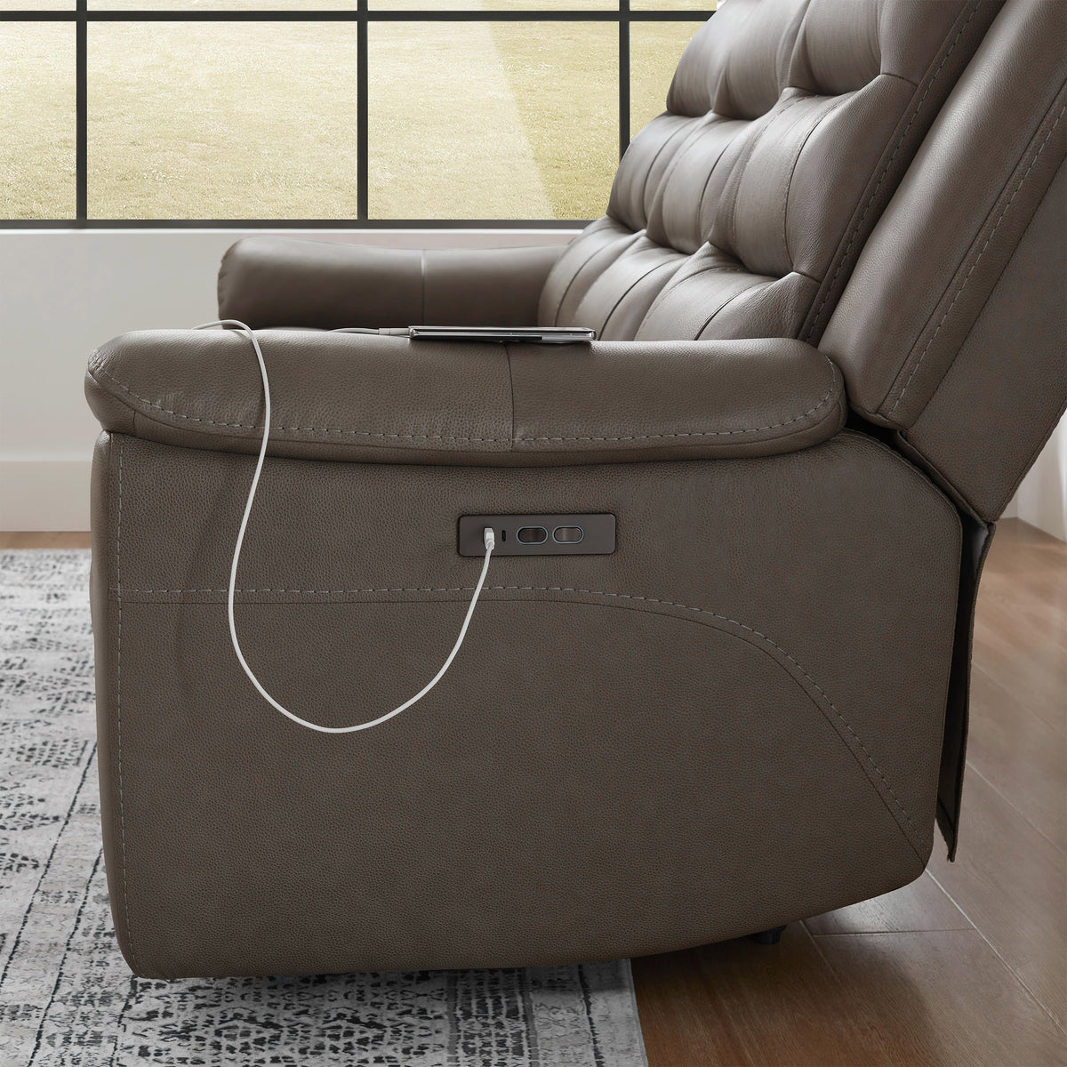 Mason Leather Power Reclining Sofa with Power Headrests