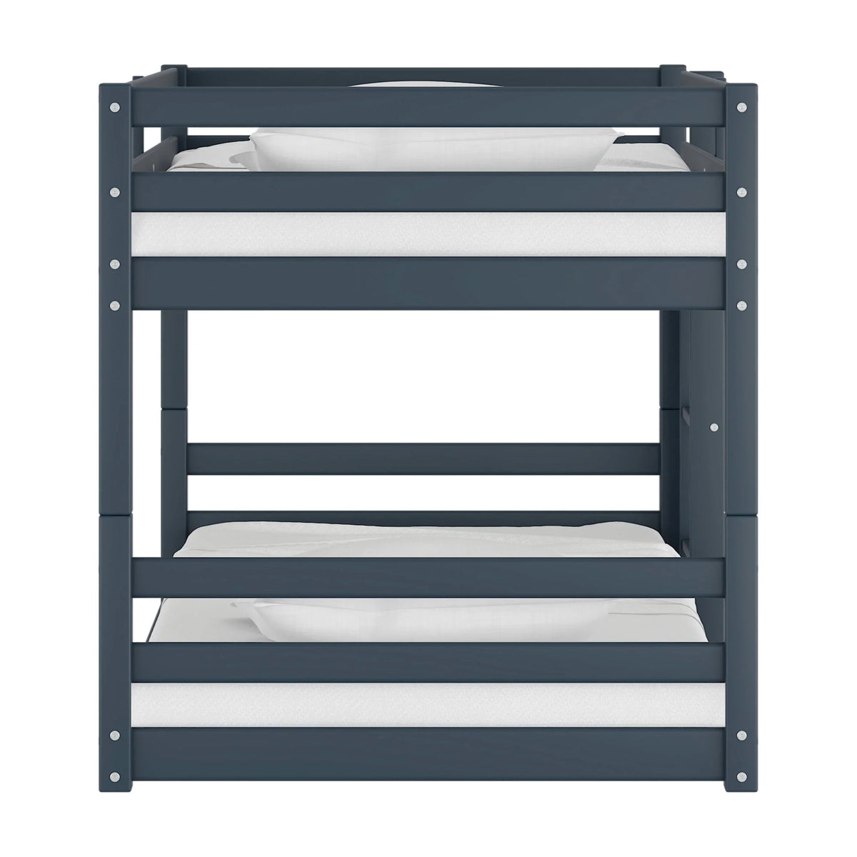 Campbell Wood Twin over Twin Floor Convertible Bunk Bed, Navy
