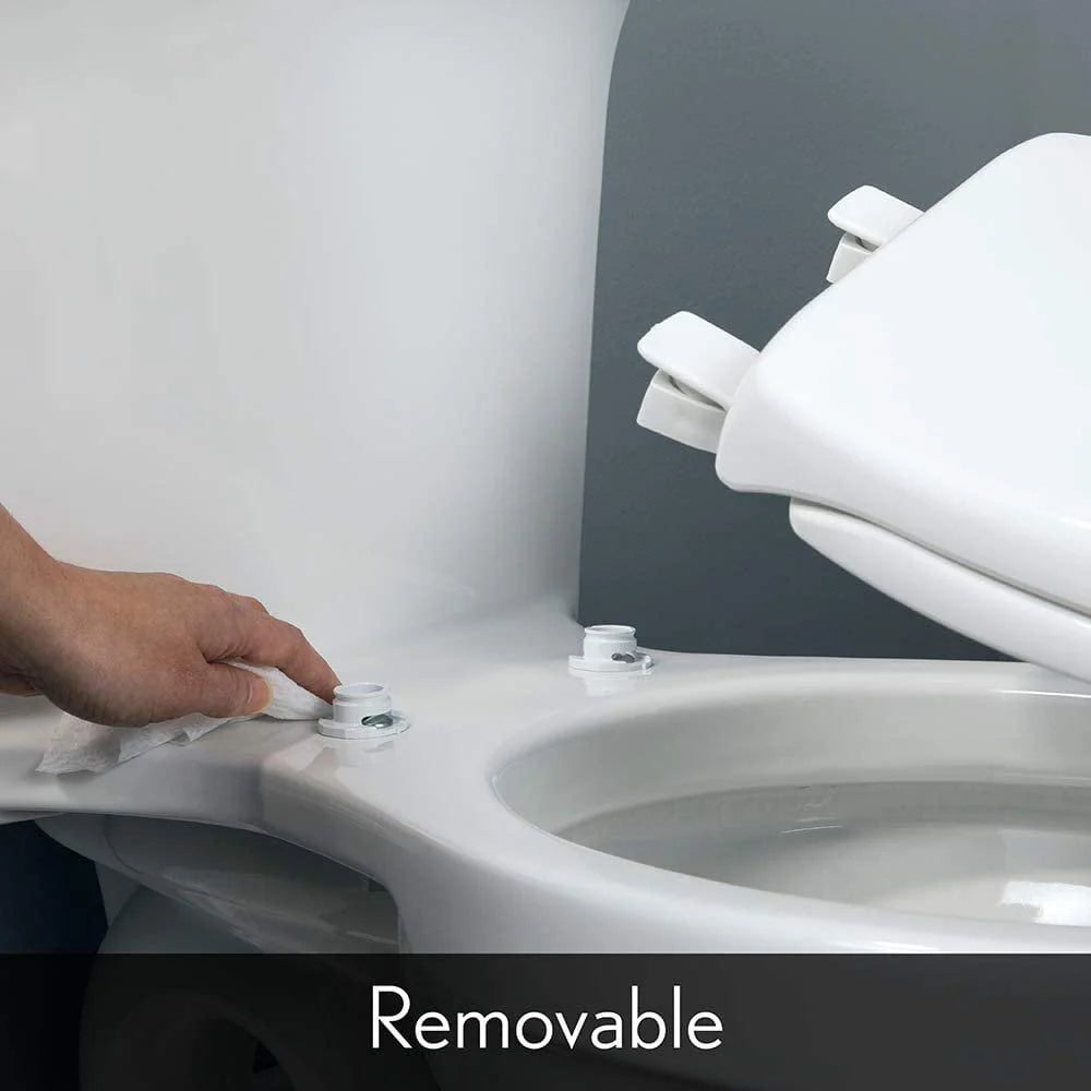 Mayfair 15EC 034 Removable Soft Toilet Seat that will Never Loosen, ROUND - Premium Hinge, Sky Blue