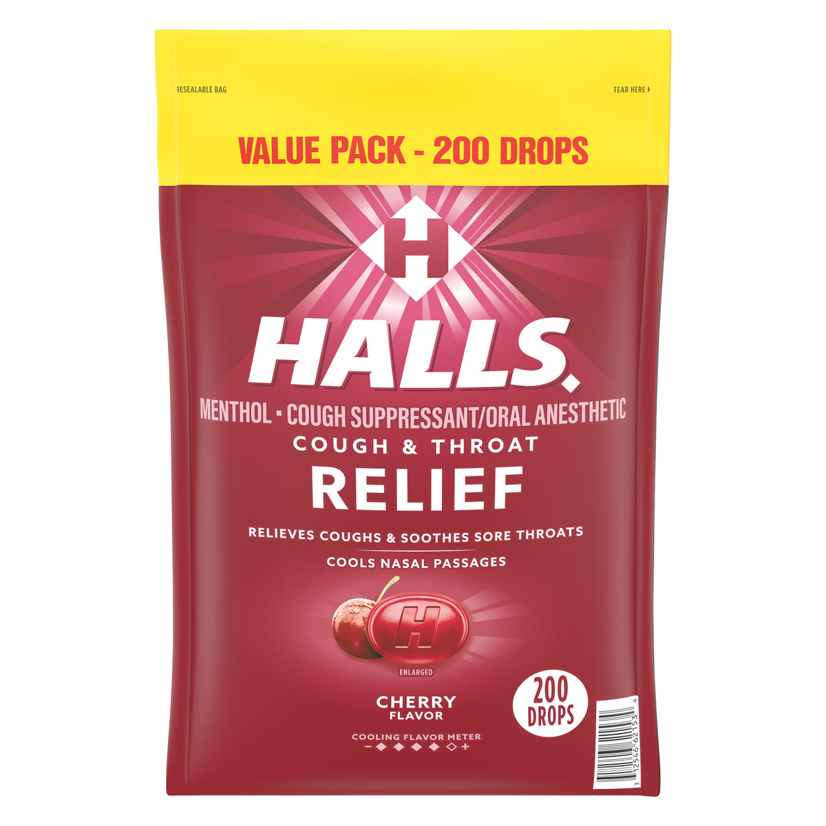 HALLS Cherry Flavored Cough & Throat Relief, 200 Drops