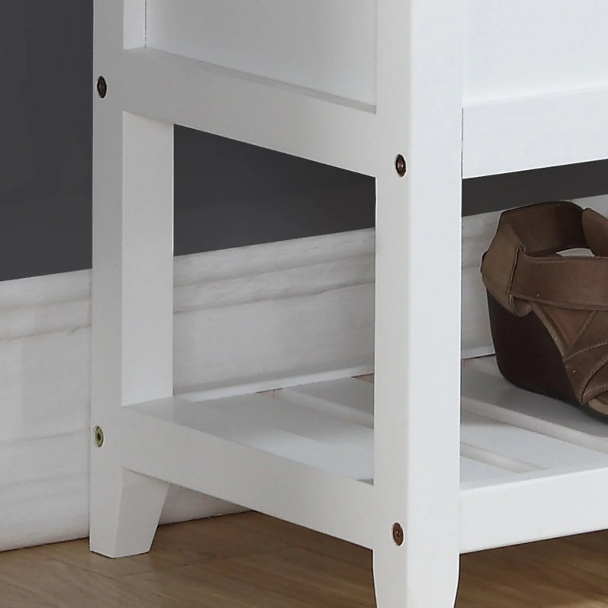 Roundhill Furniture Rouen Storage Bench, White