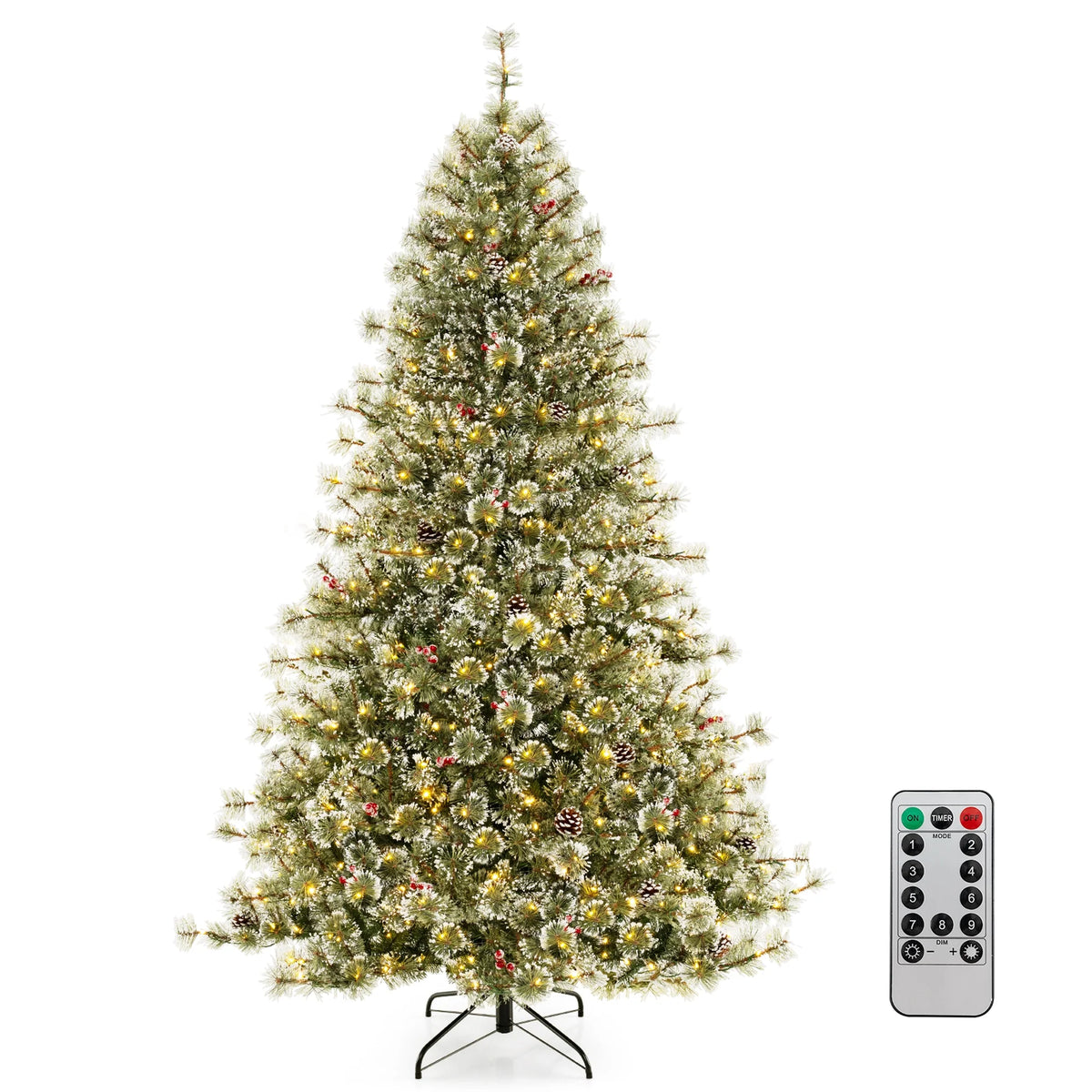 Costway 9 FT Artificial Christmas Tree with  360?�� Quick Power Connector 1714 Pine Needles