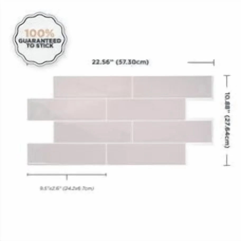 Smart Tiles Peel and Stick Backsplash, 5 Adhesive Tiles, Oslo Grey, 22.56"x10.87"